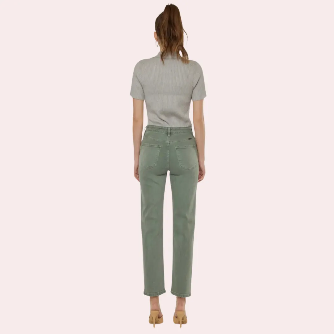 Kan Can Olive high rise 90's straight leg jeans