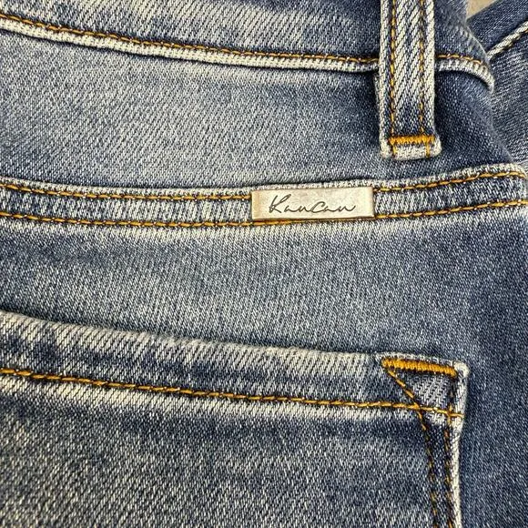 KanCan Jean Women' 1/24 Mid Rise Ancle Skinny Frayed Hem Preppy Normcore NWT