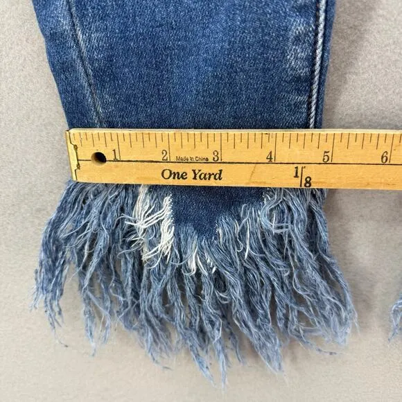KanCan Jean Women' 1/24 Mid Rise Ancle Skinny Frayed Hem Preppy Normcore NWT