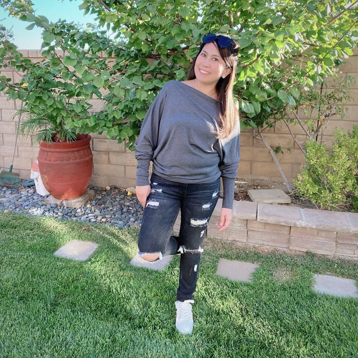KANCAN KC5055DG Dark Gray Mid Rise Distressed Super Skinny Jeans
