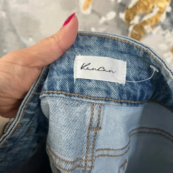 Kancan | Pearl Hi Rise Straight Leg 2 Tone Jeans
