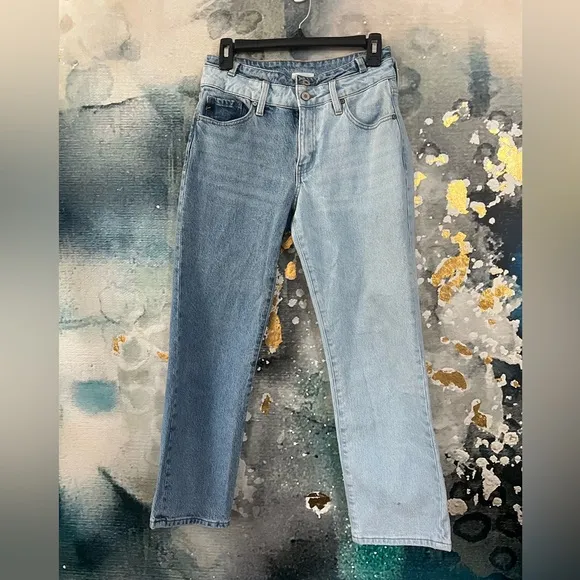 Kancan | Pearl Hi Rise Straight Leg 2 Tone Jeans