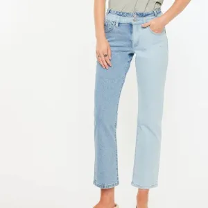 Kancan | Pearl Hi Rise Straight Leg 2 Tone Jeans