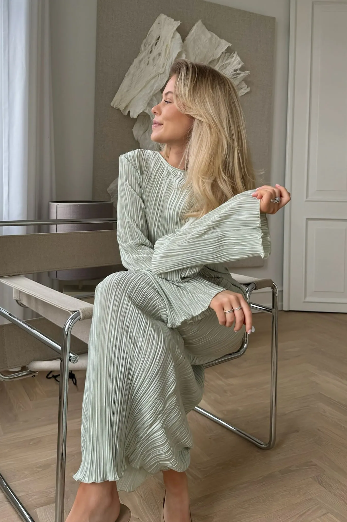 KellyIC Lang Kjole - Lysegrøn