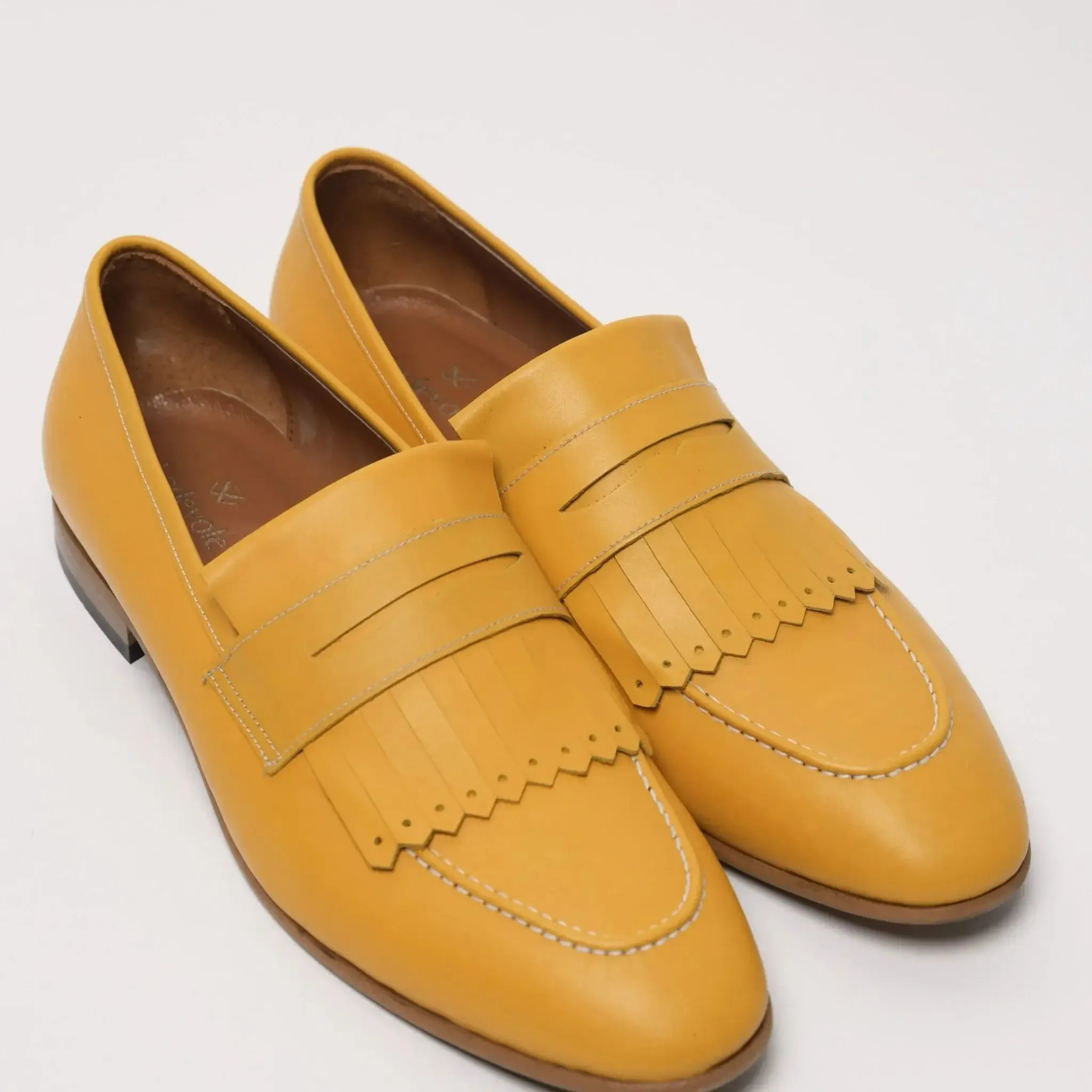 Kiltie Penny Loafers Mustard Yellow