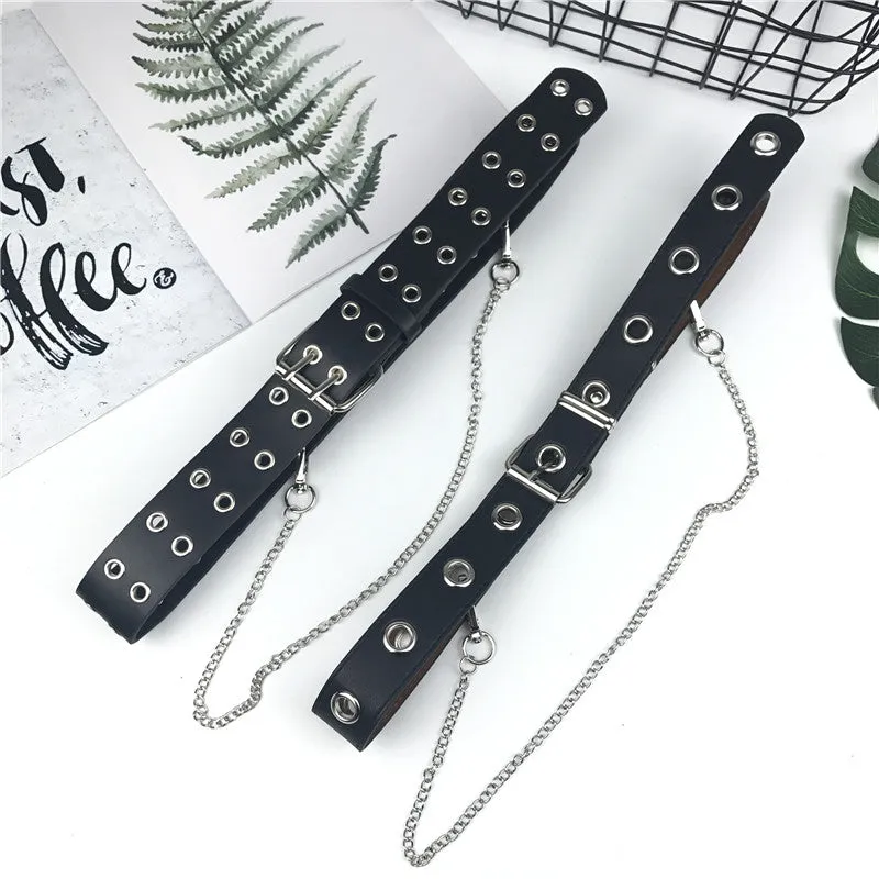 [@kimiperi] "PUNK CIRCLE HOLE CHAIN" BELT K041802REVIEW