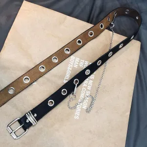[@kimiperi] "PUNK CIRCLE HOLE CHAIN" BELT K041802REVIEW