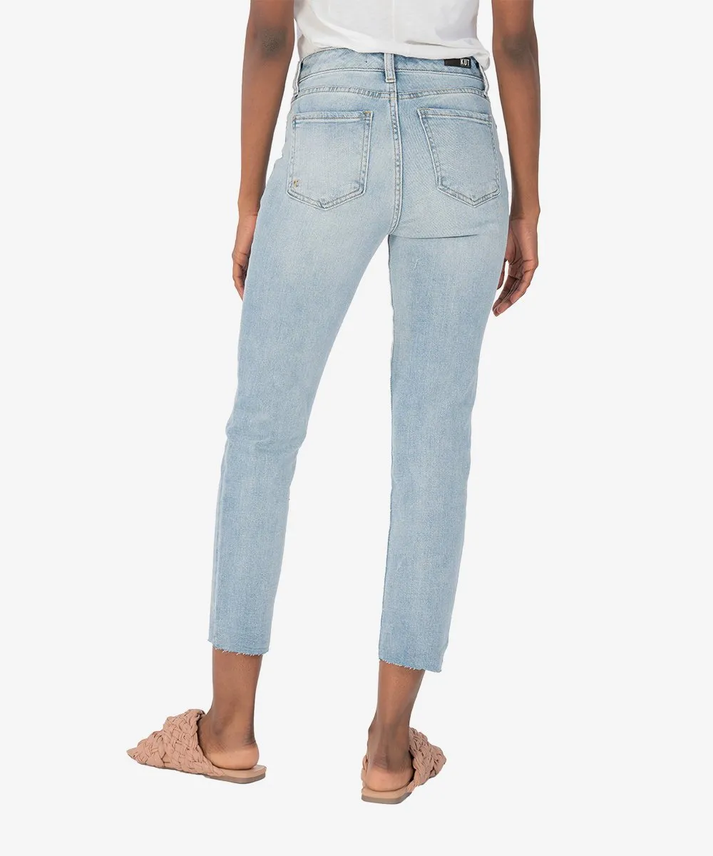 Kut From The Kloth Reese High Rise Ankle Straight w/ Raw Hem
