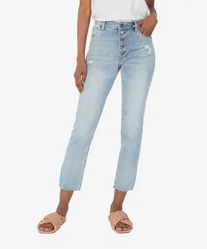 Kut From The Kloth Reese High Rise Ankle Straight w/ Raw Hem