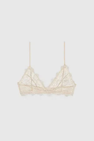 Lace Bra With Trim - Nude