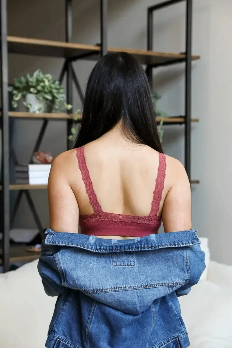 LACE TRIM PADDED BRALETTE TOP