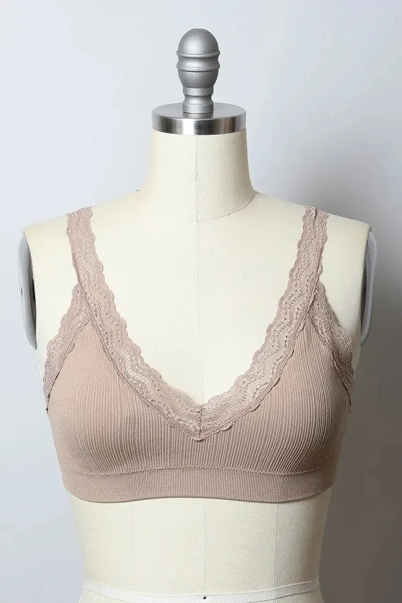 LACE TRIM PADDED BRALETTE TOP
