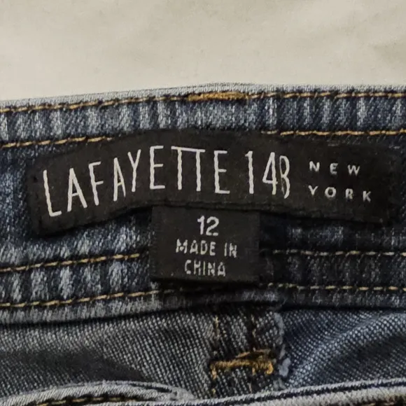 Lafayette 148 Bootcut High Rise Stretch Medium Wash Women's Denim Jeans Size 12
