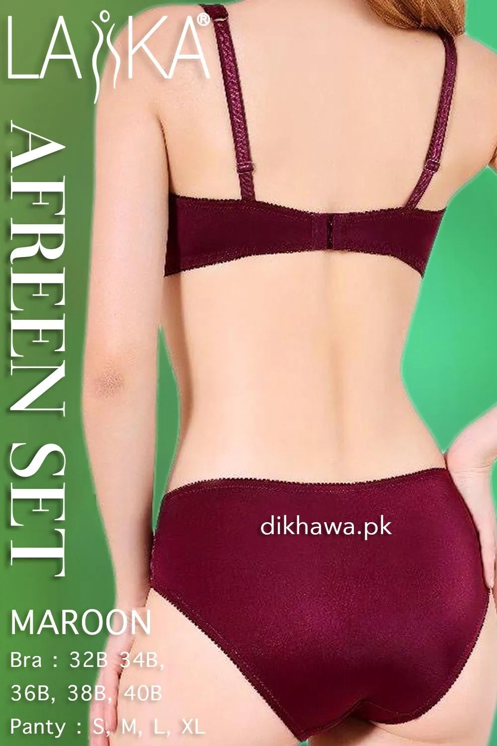 Laika - Afreen Set - Maroon Fancy Bridal Bra Panty Sets - Non Padded Non Wired Bra Panty Set