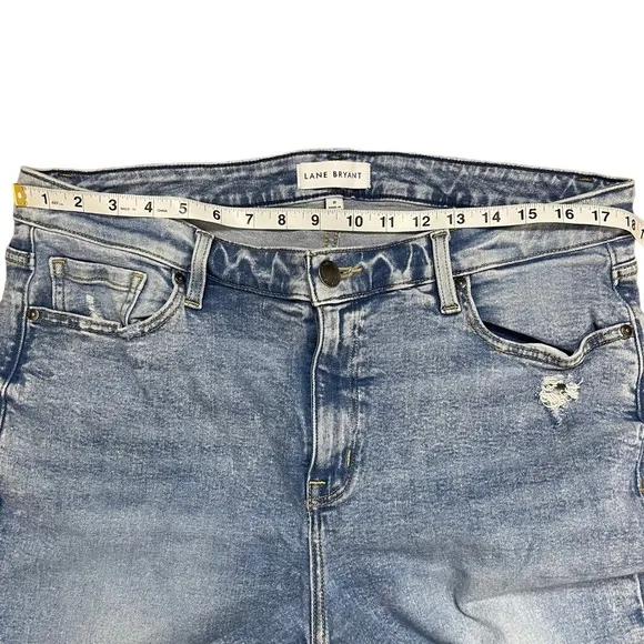 Lane Bryant High Rise Destructed Blue Jeans Size 18