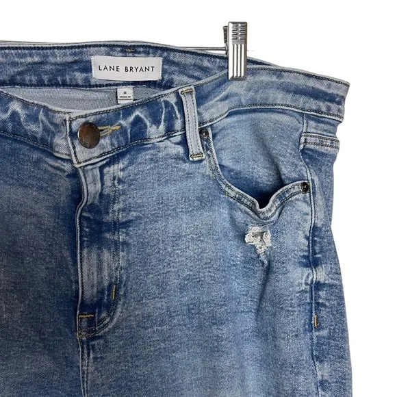 Lane Bryant High Rise Destructed Blue Jeans Size 18