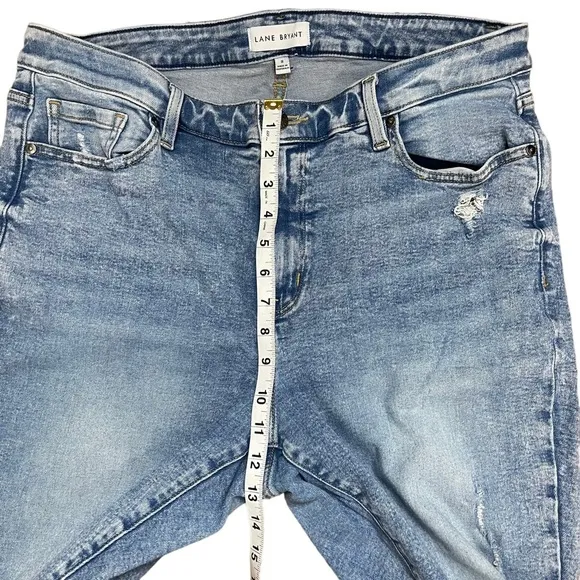 Lane Bryant High Rise Destructed Blue Jeans Size 18