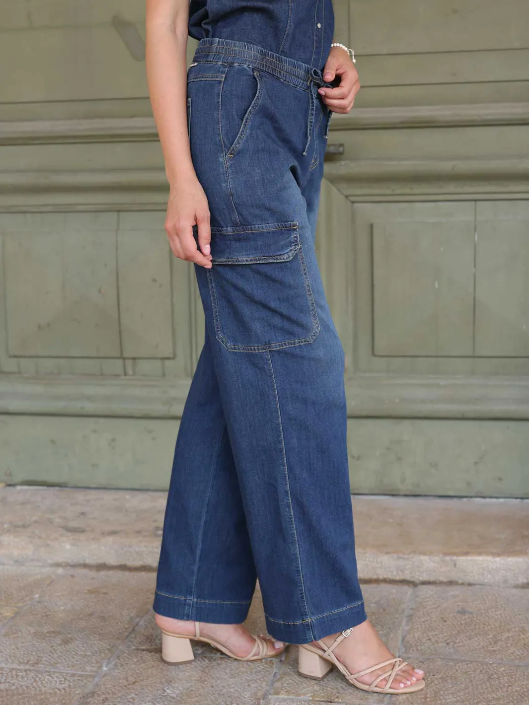 Lani Dark Blue Cargo Denim