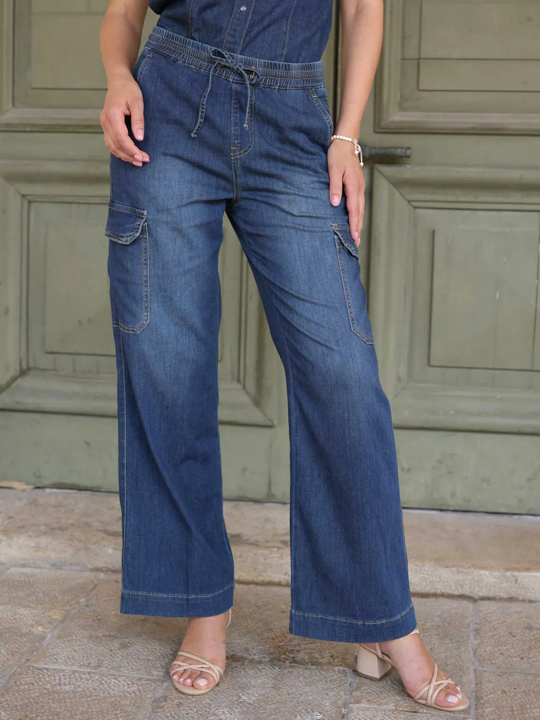 Lani Dark Blue Cargo Denim