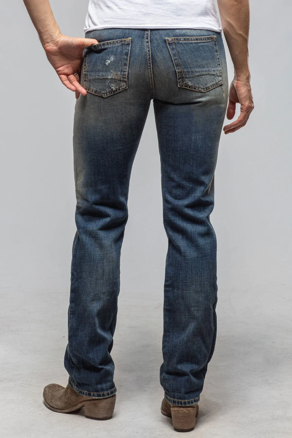 Laramie Authentic Ripped & Repaired Vintage Straight Jeans In Dark Navajo Wash