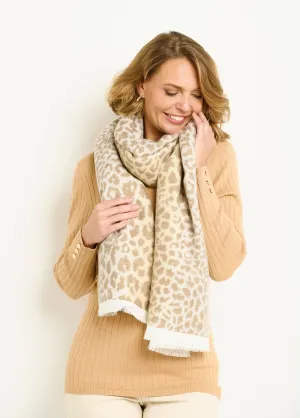 Large warm gradient leopard scarf