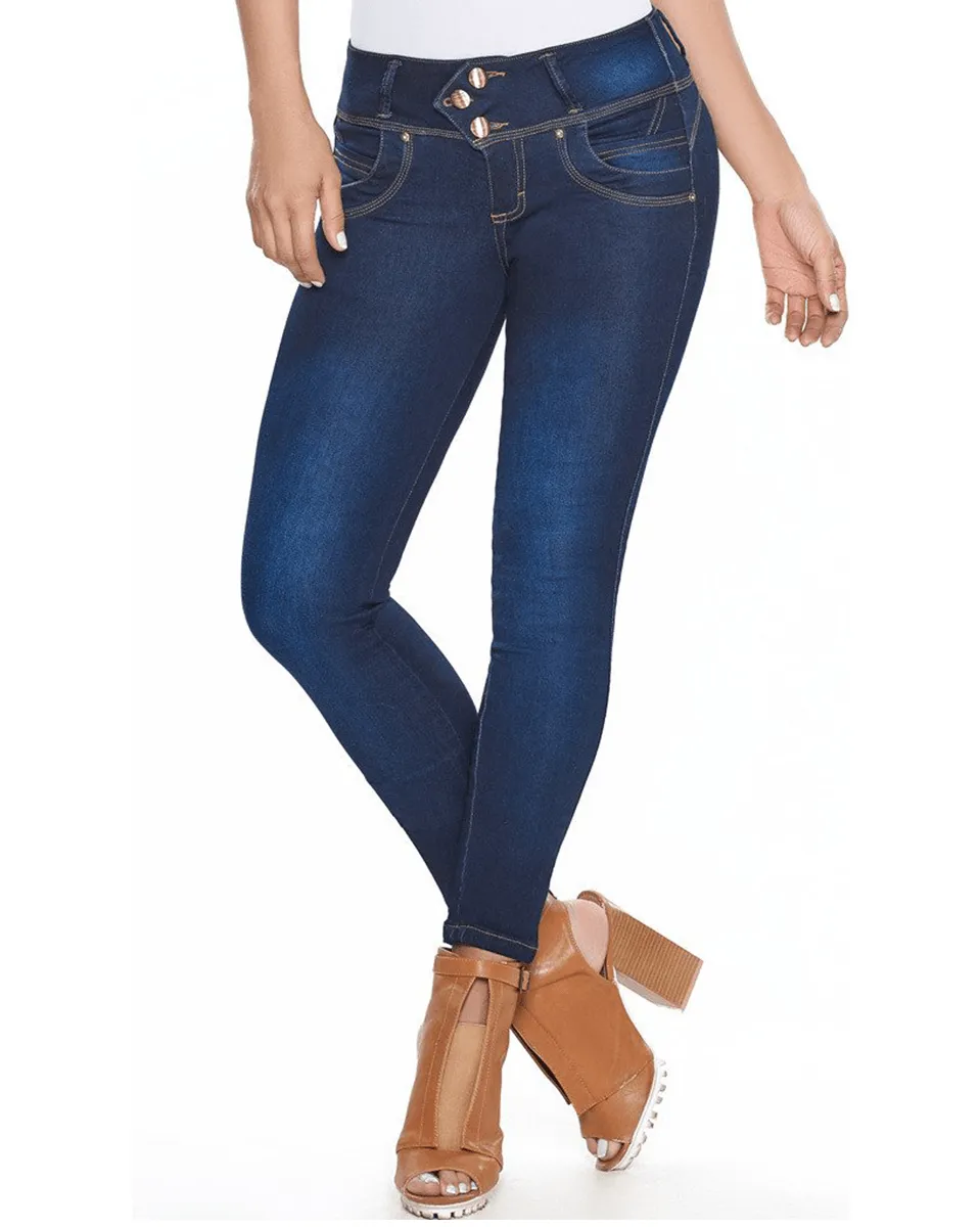 Laty Rose Butt Lifter Blue Denim Jeans - Dark Blue