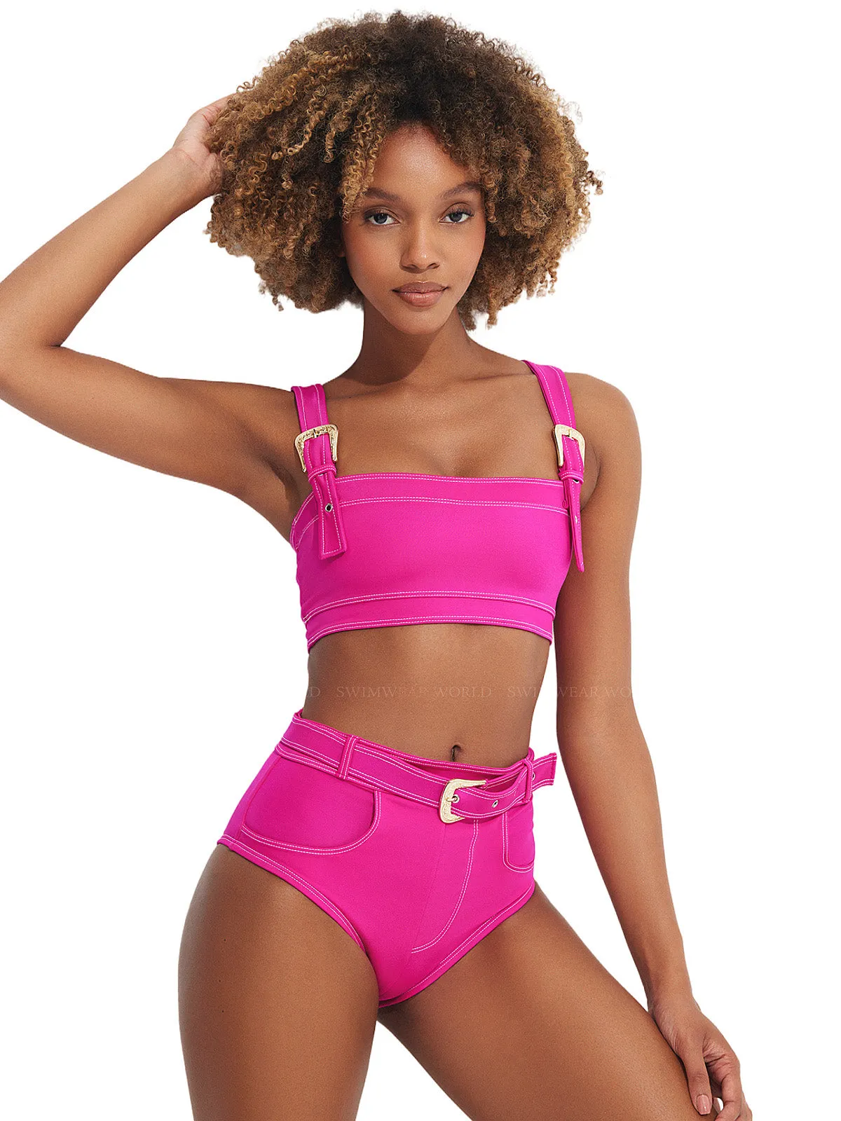 Lavinia Bandeau With Buckles Bikini ::RET