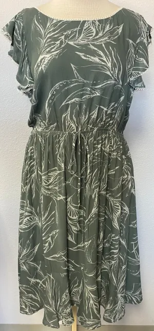 LEAF EDGE LACE MIDI DRESS