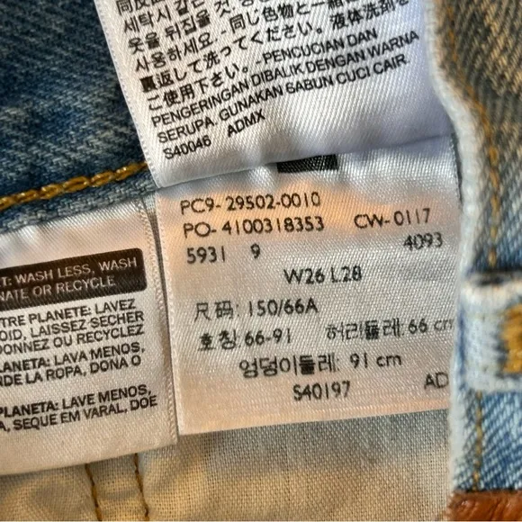LEVI’S 501 White Oak Cone Denim Womens Selvedge Jeans 26x28 Button Fly Rigid