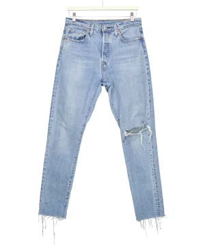 levis Blue 501 Ripped Skinny Jeans W29
