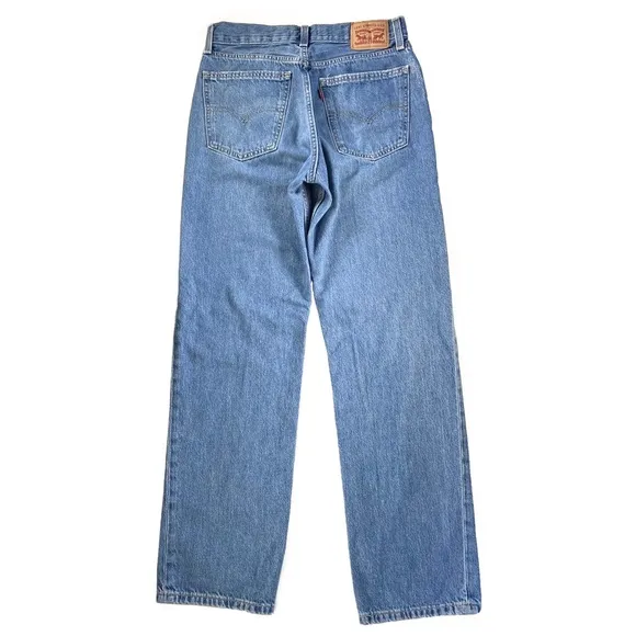 Levi’s Jeans Women’s Size 27 Low Pro Straight Distressed Medium Wash Blue Pants