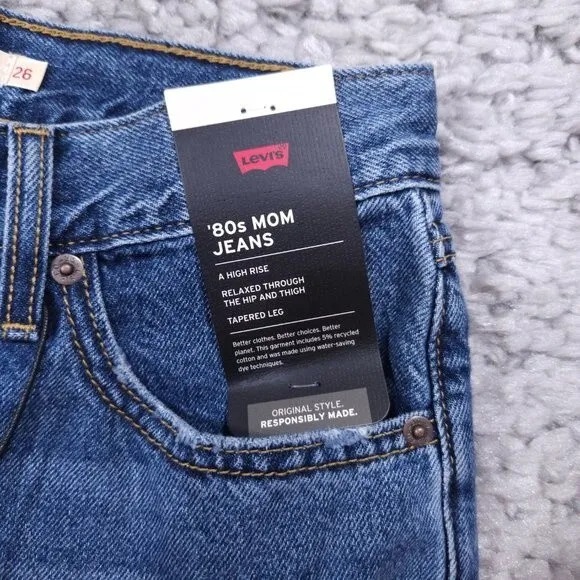 Levi’s Premium 80's Mom Jeans High Rise Tapered Distressed Size 26 x 30 Revolve