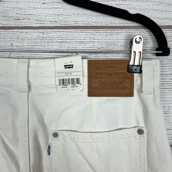 Levi's Women's Dad Utility Ivory Premium Mid Rise Straight Leg Jeans Size 28