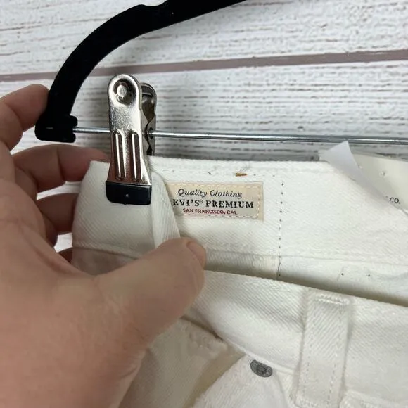 Levi's Women's Dad Utility Ivory Premium Mid Rise Straight Leg Jeans Size 28