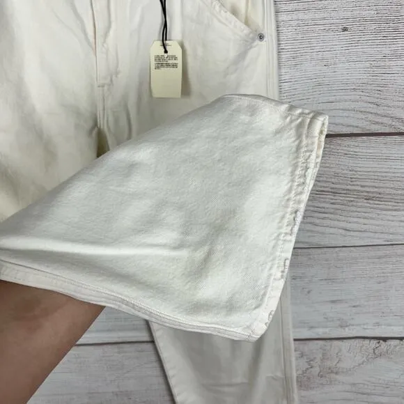 Levi's Women's Dad Utility Ivory Premium Mid Rise Straight Leg Jeans Size 28