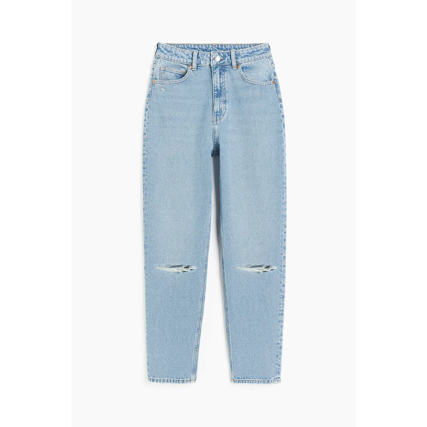 Light Blue Mom Ripped Jeans