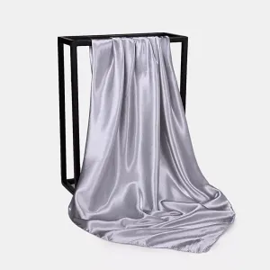 Light gray satin scarf