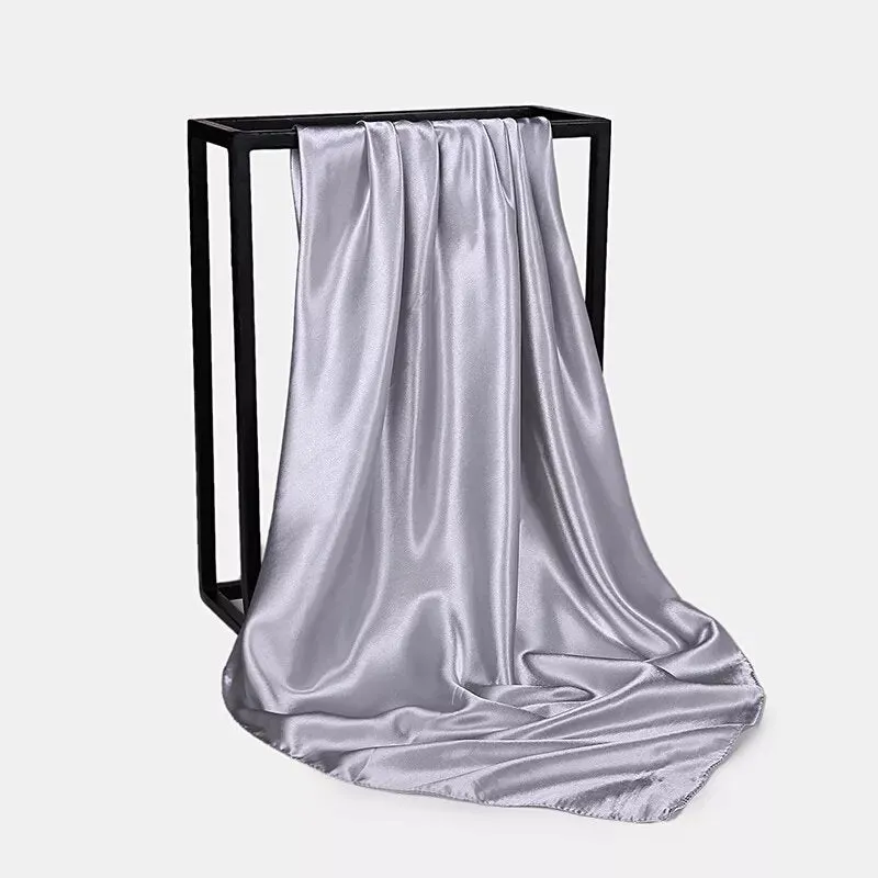 Light gray satin scarf