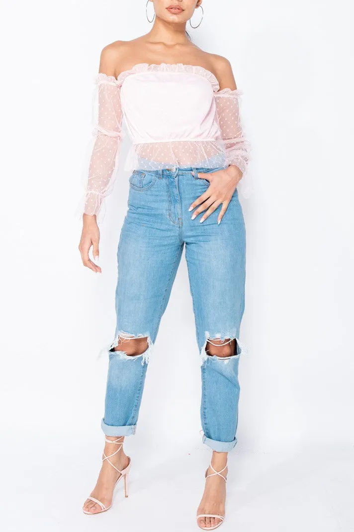 Light Wash Ripped High Waisted Boyfriend Jeans