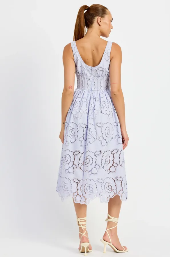 Lilac Bodice Eyelet Midi