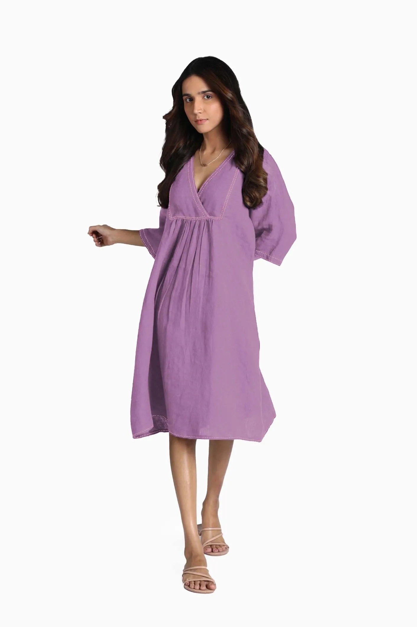 Linen Claire Midi Dress-Sunburnt Yellow
