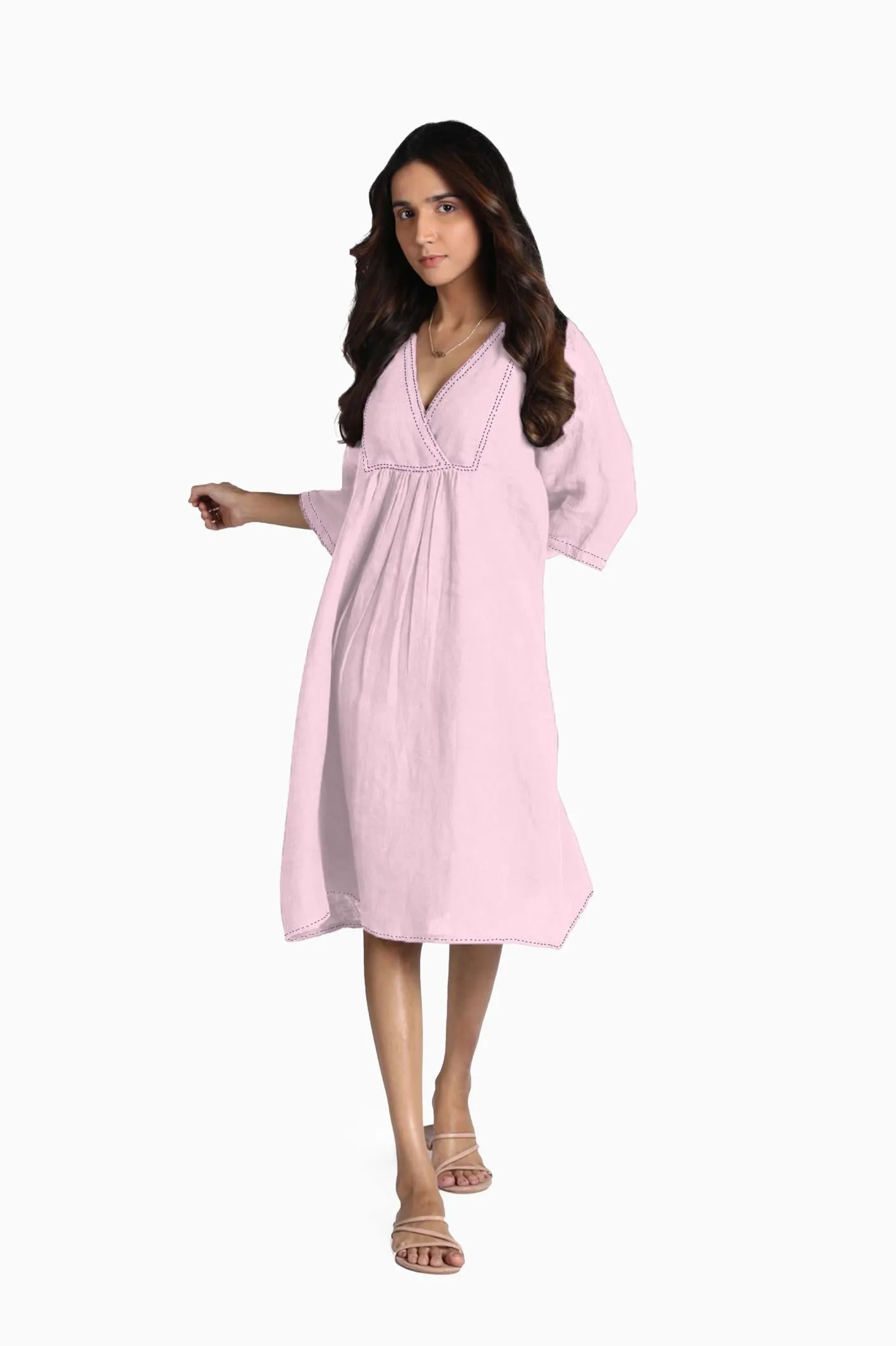 Linen Claire Midi Dress-Sunburnt Yellow