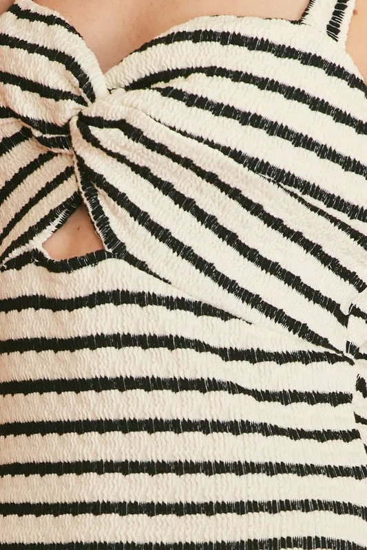 Livia Striped Knit Halter Dress