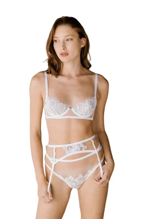 Lorette Suspender Belt- White