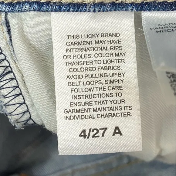 Lucky Brand Brigette High Rise Skinny Ankle Jeans Sz 27