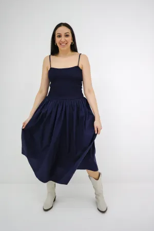 Lucy Smocked Fit & Flare Midi Dress