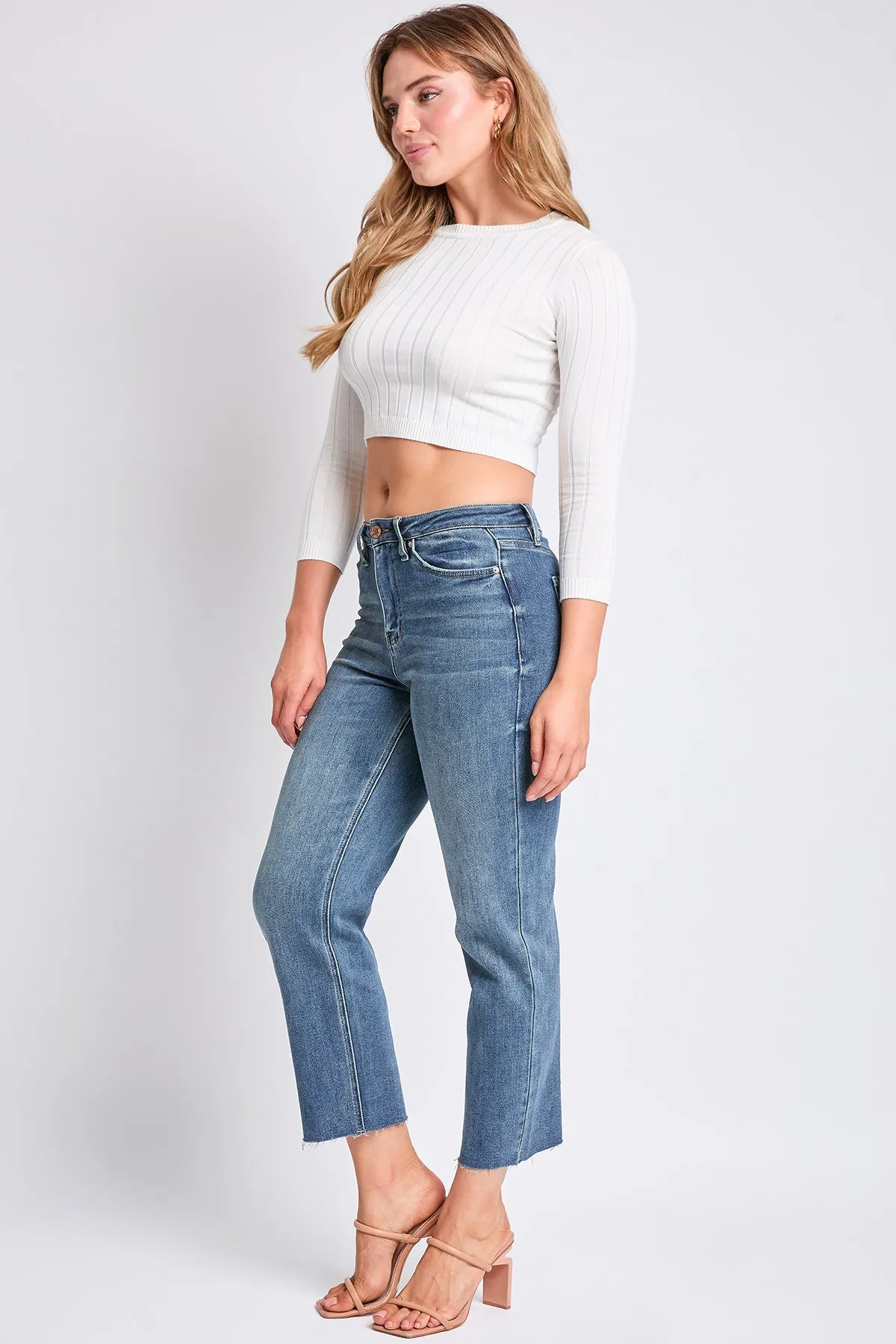 Luxe Cropped Straight Leg Jeans