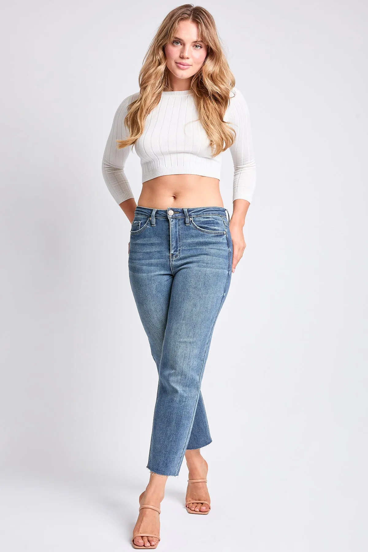 Luxe Cropped Straight Leg Jeans
