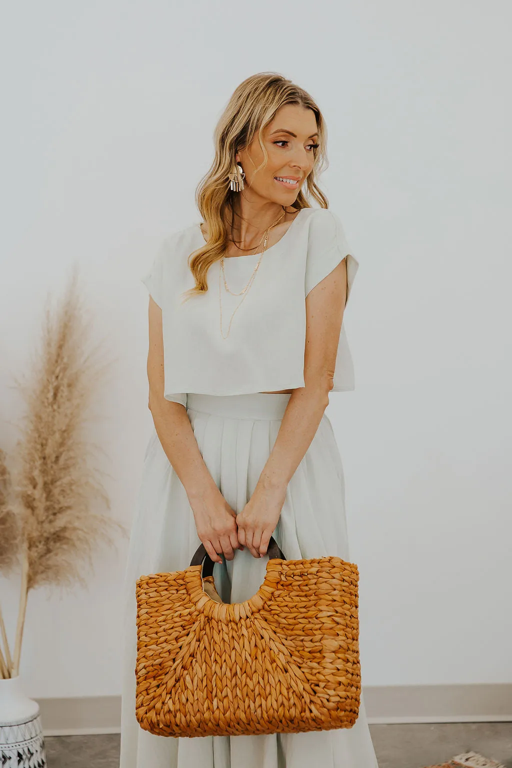 MABLE CROP TOP AND MIDI FLARE SKIRT SET ~ SAGE