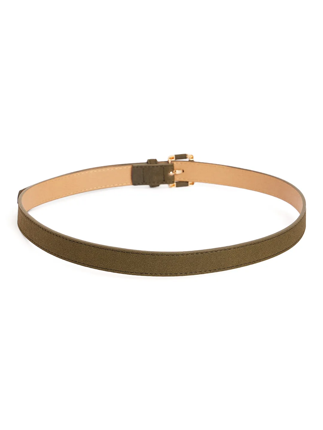 Madame Light Gold Buckle Olive Green Belt